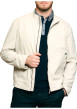 Thumbnail Blouson beige uni pourvu d'une coupe droite et d'un col montant - Image 3