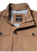 Thumbnail Parka en coton taupe unie avec une coupe droite et un col montant - Image 4