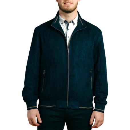 Blouson marine uni pourvu d'une coupe droite et...