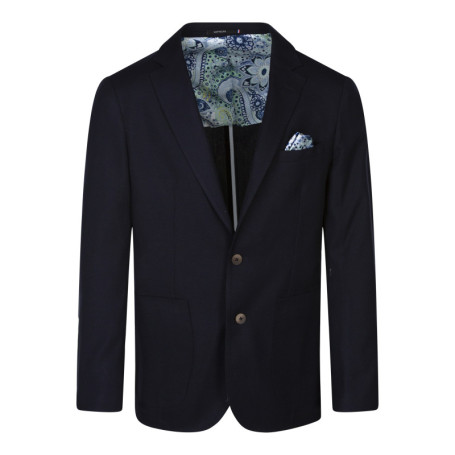 Veste blazer marine unie avec une coupe ajustée...