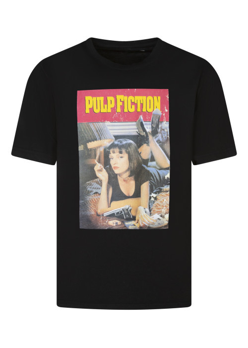 T-shirt en coton noir imprimé avec une coupe...