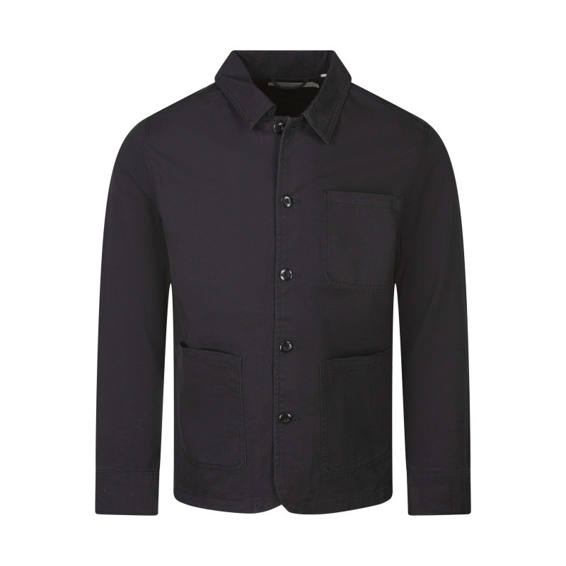 Jack & Jones - Surchemise En Coton Noire Unie Avec Une Coupe Droite Et Un Col à Revers - Noir Jack & Jones - Surchemise En Coton Noire Unie Avec Une Coupe Droite Et Un Col à Revers - Noir