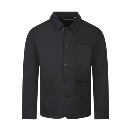 Surchemise en coton noire unie avec une coupe...