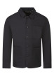 Thumbnail Surchemise en coton noire unie avec une coupe droite et un col à revers
