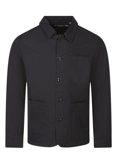 Surchemise en coton noire unie avec une coupe...