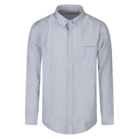Chemise bleu clair unie avec une coupe droite...