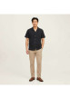 Thumbnail Chemise noire en crochet pourvue d'un col cubain et de manches courtes - Image 3