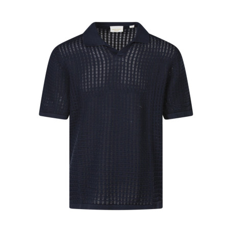 Polo en coton biologique marine uni avec une...