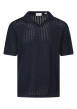 Thumbnail Polo en coton biologique marine uni avec une coupe droite et un col revers