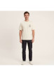 Thumbnail T-shirt en coton biologique beige imprimé avec une coupe droite et un col rond - Image 2