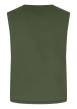 Thumbnail Blouson en coton kaki uni sans manches avec une coupe droite - Image 2