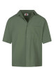 Thumbnail Chemise en coton kaki unie avec une coupe droite et d'un col chemise