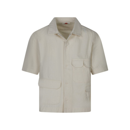 Chemise en coton écrue unie avec une coupe...