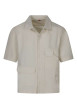Thumbnail Chemise en coton écrue unie avec une coupe droite et d'un col chemise