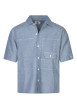 Thumbnail Chemise bleue unie pourvue d'une coupe droite et d'un col chemise