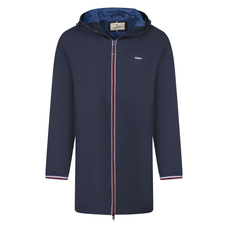 Premium By Jack & Jones - Parka Marine Unie Avec Une Coupe Droite Un Col à Capuche Et Un Zip - Bleu Foncé