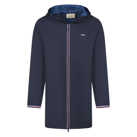 Parka marine unie avec une coupe droite un col...