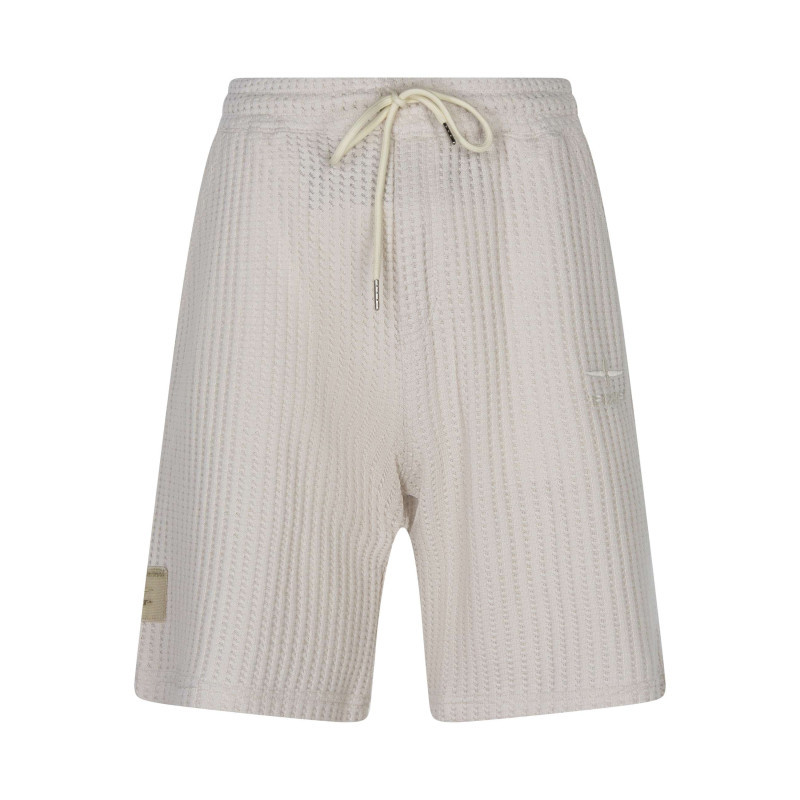Project X - Short Jogging En Coton Mélangé écru Uni Avec Une Coupe Droite - Beige Project X - Short Jogging En Coton Mélangé écru Uni Avec Une Coupe Droite - Beige