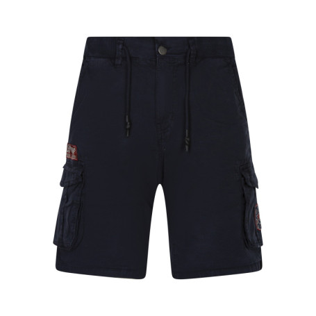 Short cargo en coton marine uni pourvu d'une...