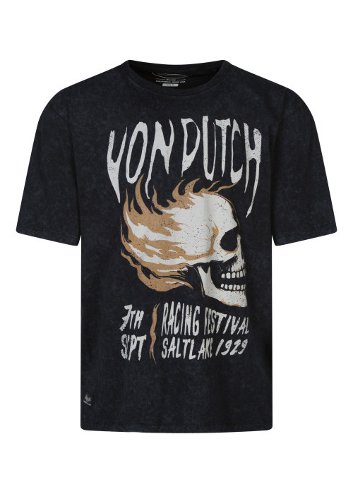 T-shirt en coton anthracite avec un imprimé à...