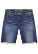 Thumbnail Short en coton mélangé bleu uni avec une coupe droite muni d'un zip