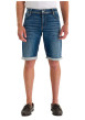 Thumbnail Short en coton mélangé bleu uni avec une coupe droite muni d'un zip - Image 2
