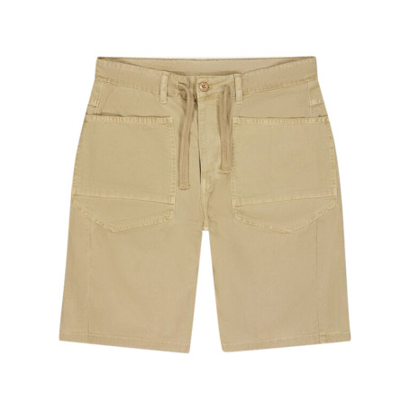 Short chino en coton beige uni avec une coupe...