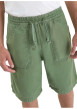 Thumbnail Short chino en coton vert uni avec une coupe droite et une taille élastiquée - Image 6