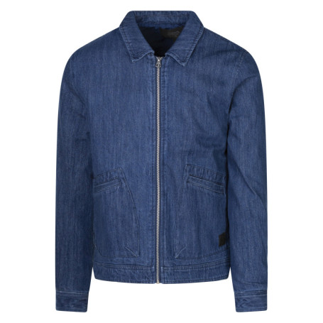 Blouson en jean en coton indigo uni avec une...