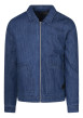 Thumbnail Blouson en jean en coton indigo uni avec une coupe droite et un col chemise