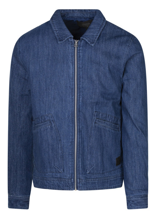 Blouson en jean en coton indigo uni avec une...