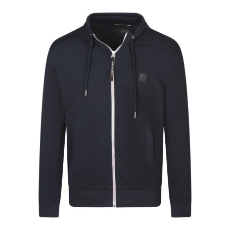 Sweat zippé en coton mélangé nuit uni avec une...
