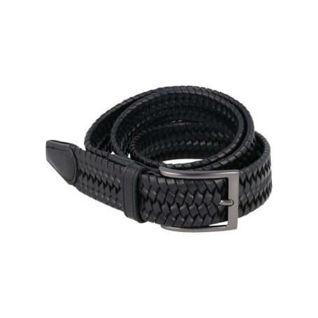Ceinture noire unie en cuir pourvue d'une...