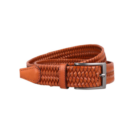 Ceinture brique unie en cuir pourvue d'une...