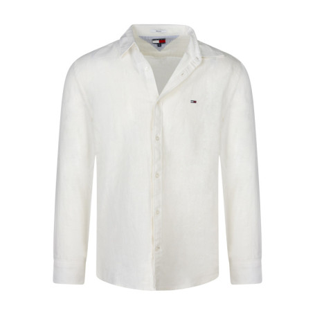 Chemise en lin et coton écrue unie pourvue du...