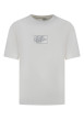 Thumbnail T-shirt en coton écru uni avec une coupe droite et un col rond