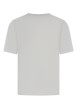 Thumbnail T-shirt en coton écru uni avec une coupe droite et un col rond - Image 2