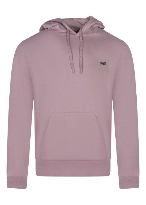 Sweat à capuche en coton mélangé mauve uni avec une coupe droite
