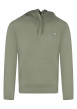 Thumbnail Sweat à capuche en coton mélangé kaki uni avec une coupe droite