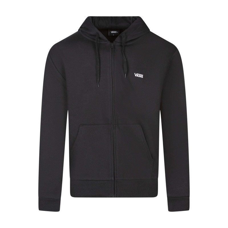Vans - Sweat à Capuche Zippé En Coton Mélangé Noir Uni Pourvu D'une Coupe Droite - Noir