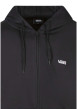 Thumbnail Sweat à capuche zippé en coton mélangé noir uni pourvu d'une coupe droite - Image 3