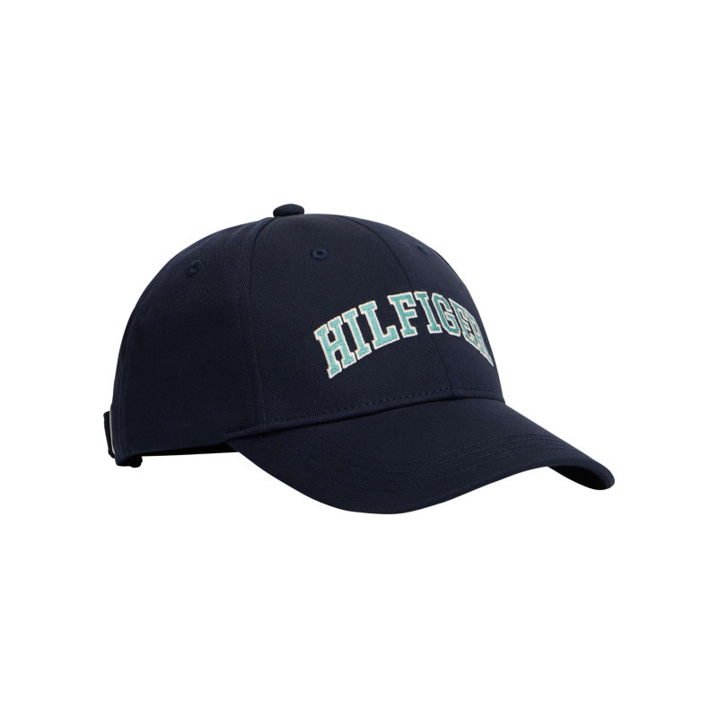 Tommy Hilfiger - Casquette Bleu Marine En Coton à Imprimé Muni D'une Fermeture Strapback - Bleu Foncé