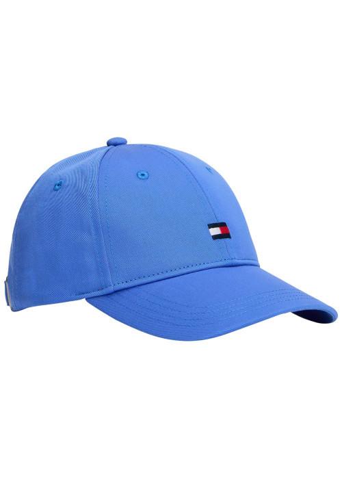 Casquette bleue unie en coton pourvu d'une fermeture strapback