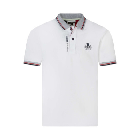 Polo en coton blanc uni avec une coupe droite...