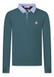 Thumbnail Polo en coton vert uni avec une coupe droite et un col boutonné