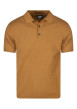 Thumbnail Polo camel uni avec un col boutonné à revers et des manches courtes