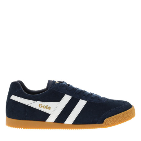 Tennis bleu marine en cuir avec un talon plat...