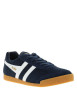 Thumbnail Tennis bleu marine en cuir avec un talon plat et des lacets - Image 3
