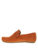 Thumbnail Mocassins en cuir brique à semelle plate avec des surpiqûres blanches apparentes - Image 2
