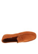 Thumbnail Mocassins en cuir brique à semelle plate avec des surpiqûres blanches apparentes - Image 4
